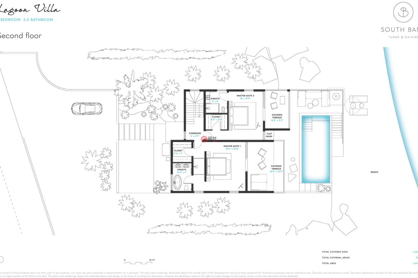 特克斯與凱科斯群島的独栋别墅，South Bank Lagoon Beach Villa 7，编号77992119