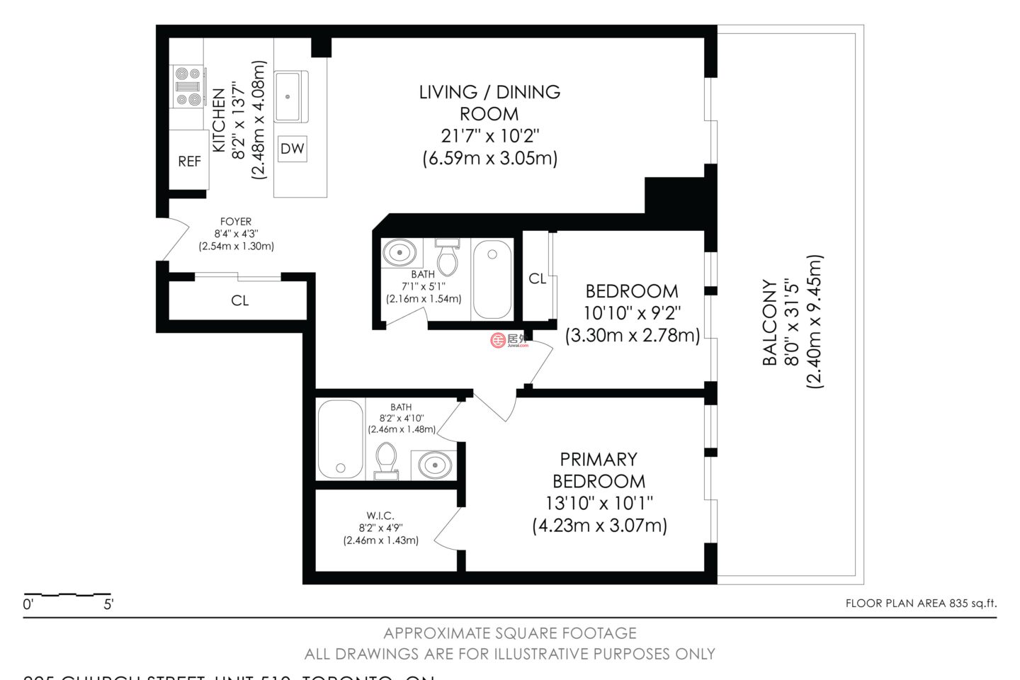 加拿大安大略省多伦多的公寓，825 Church St 510，编号77778731